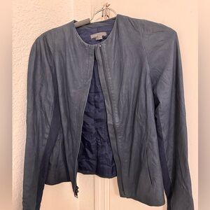 Vince Women's Blue Jacket 100% Leather (lightweight)